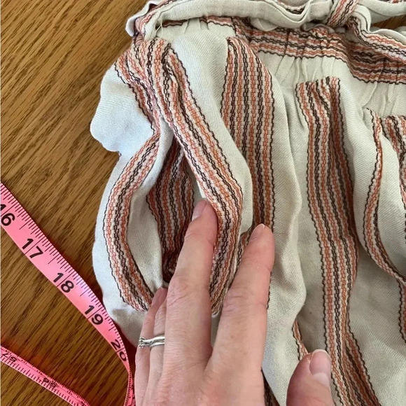 Striped Paperbag Shorts | Stretch Waist with Pockets | Breathable Istanbul Style - Picture 7 of 7